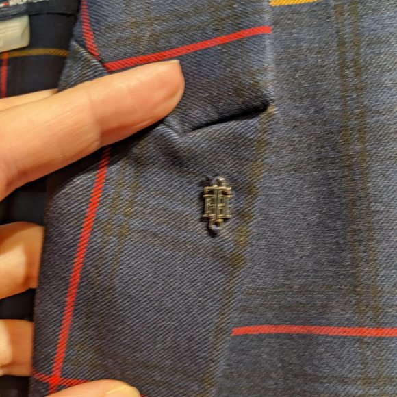 Tommy Hilfiger Windowpane Plaid One-Button Topper Jacket Blazer Size 4 Oversized - Picture 14 of 15